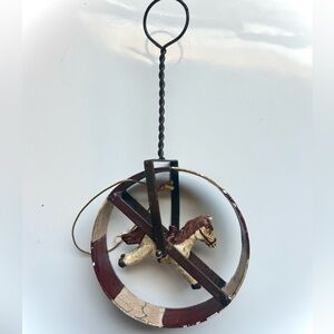 Vintage Metal Horse Wheel Push Pull Toy Antique Collectible Estate Finds Unusual